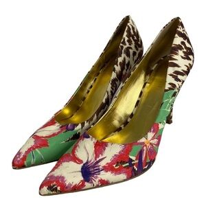 Nine West Floral/Leopard Print Pump - Size 9